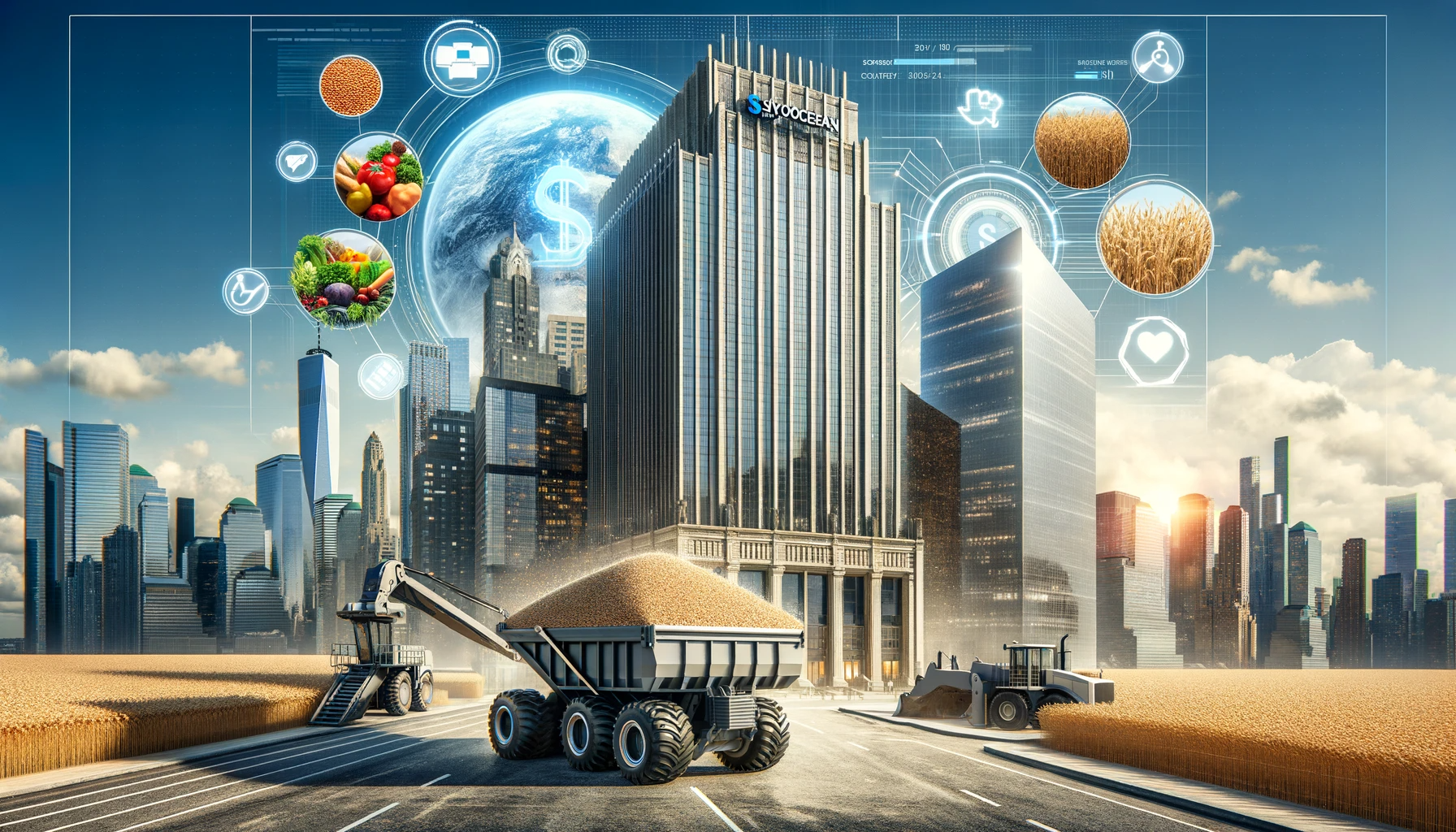 DALL·E 2023-11-13 14.59.33 - A professional, photorealistic image for Skyocean International. The scene includes a modern, impressive office building in New York with the company'