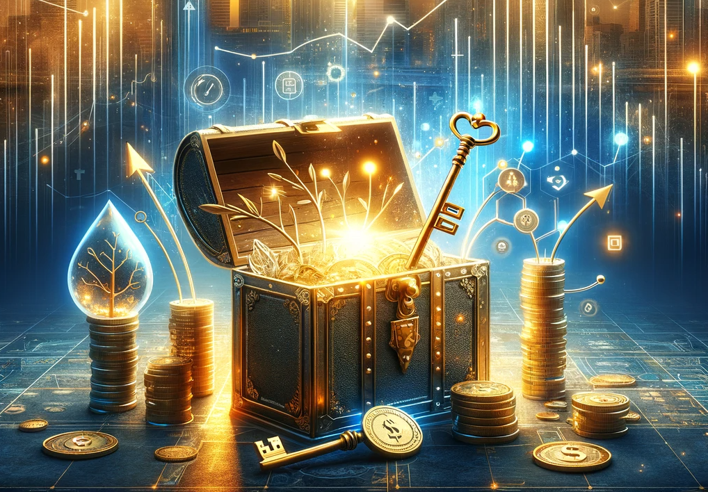 DALL·E 2023-11-14 13.26.05 - Create a sophisticated and inviting digital art image for an 'Early Investor' section of a financial website. The image should embody exclusivity and